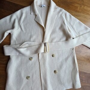 VINCE NEW cream Belted Cardigan